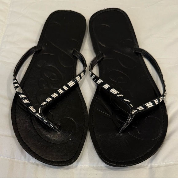 **Reef Blondie Sandals – Black & White Striped – Women’s Size 9** - Picture 2 of 5